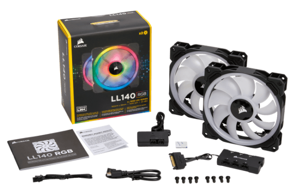 Quạt Case Corsair LL140 RGB Doulble Pack + Lighting (CO-9050074-WW)