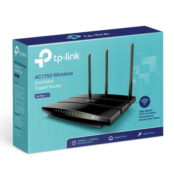 Router Gigabit Wi-Fi Băng tần kép AC1750 Archer C7