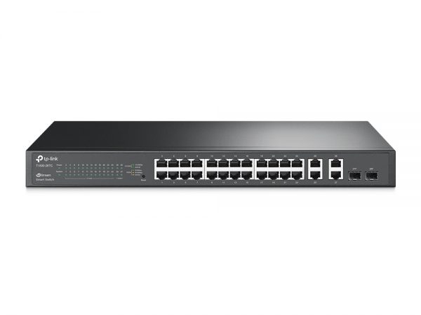 JetStream 24-Port 10/100Mbps + 4-Port Gigabit Smart Switch T1500-28TC