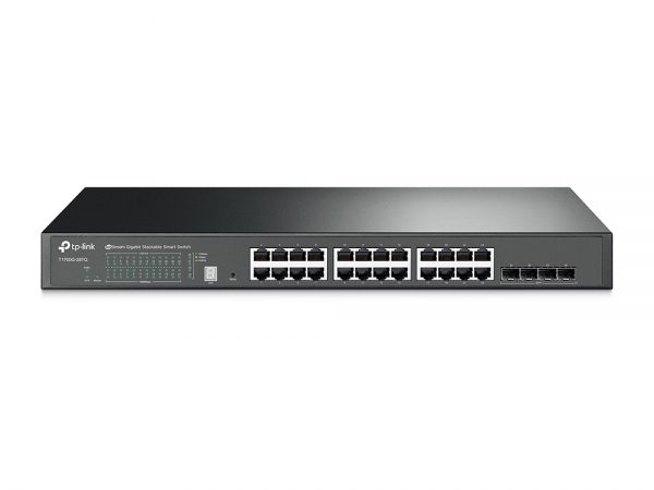 JetStream 24-Port Gigabit Stackable Smart Switch with 4 10GE SFP+ Slots T1700G-28TQ