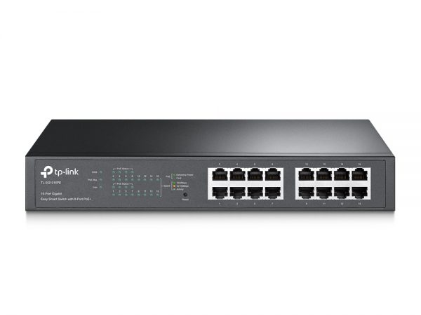 16-Port Gigabit Easy Smart PoE Switch with 8-Port PoE+ TL-SG1016PE