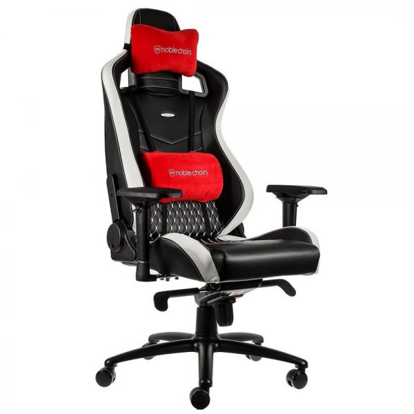 Ghế Nobble Chair EPIC – REAL LEATHER – BLACK/WHITE/RED