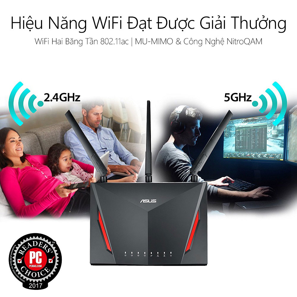 Thiết bị mạng Asus RT-AC86U 2 - Phong Vũ