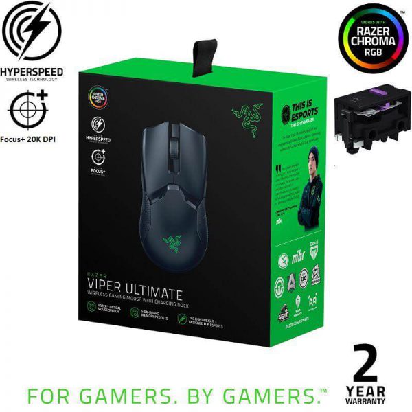 Razer Viper Ultimate - Wireless Gaming Mouse with Charging Dock (RZ01-03050100-R3A1)