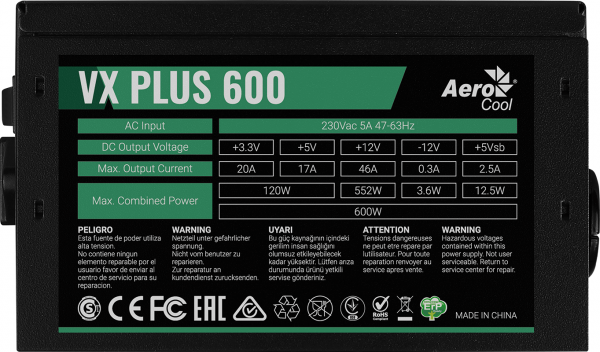 AEROCOOL VX Plus 600 - 600W