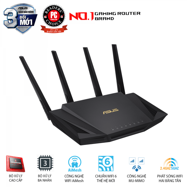 Router Gaming ASUS RT-AX58U Wifi 6 - AX3000