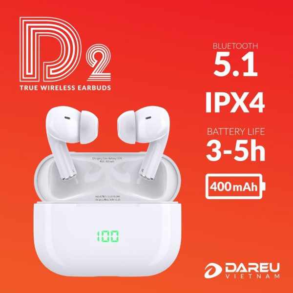 Tai nghe True Wireless DareU D2 (Bluetooth 5.1)