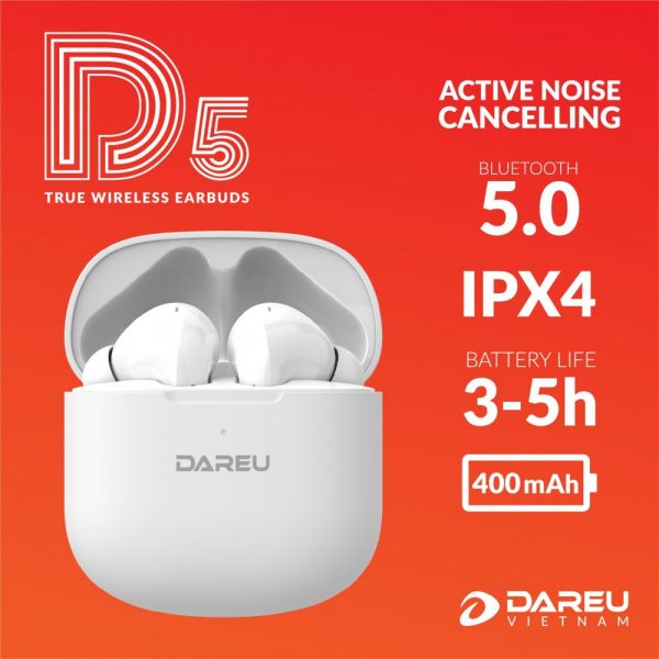 Tai nghe không dây DAREU D5 ANC (Truewireless, Bluetooth 5.0)