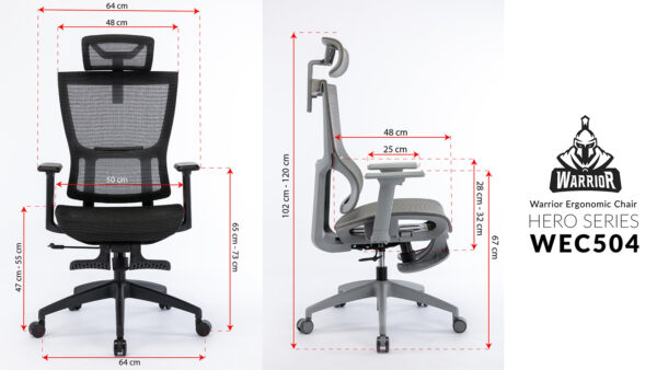 Ghế công thái học ergonomic WARRIOR – WEC504 BLACK/GREY