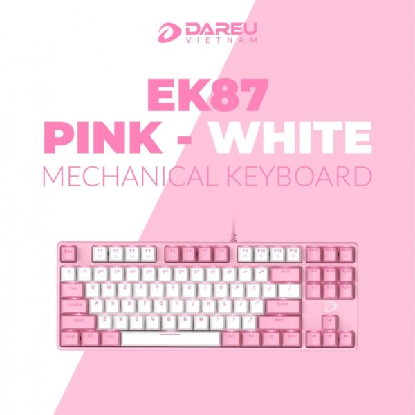 Bàn phím cơ Gaming DAREU EK87 - Pink (PINK-LED, Blue/ Brown/ Red D switch)