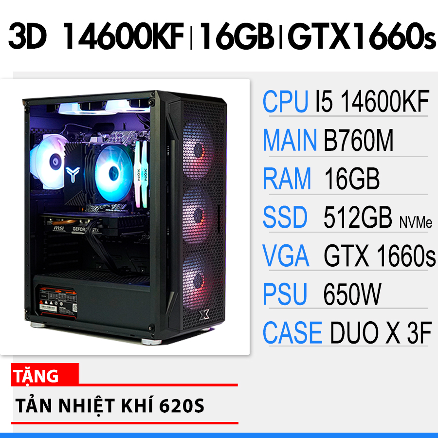 SP 3D i5 14600KF | 16GB | GTX 1660 super 6GB