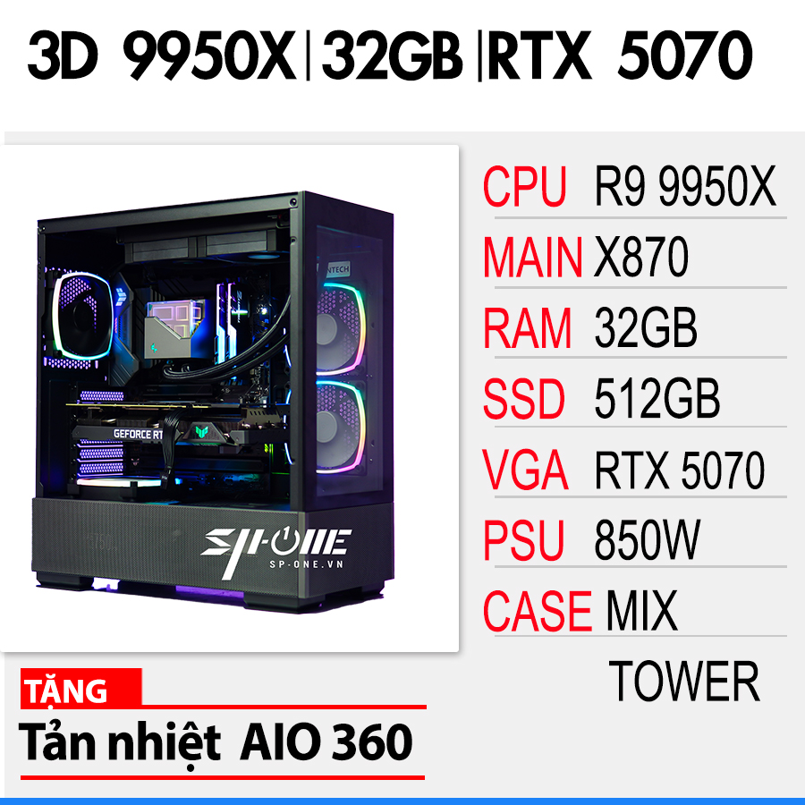 PC 3D R9 9950X | 32GB | RTX 5070