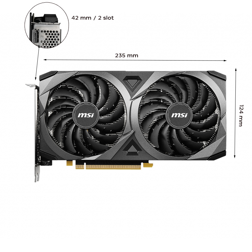 KM VGA MSI RTX 3050 VENTUS 2X XS 8G OC