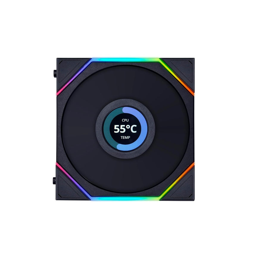 Fan LIAN LI TL120 LCD Triple pack black reverse - 12RTLLCD3B (Màn hình LCD/Led vô cực/đảo chiều)