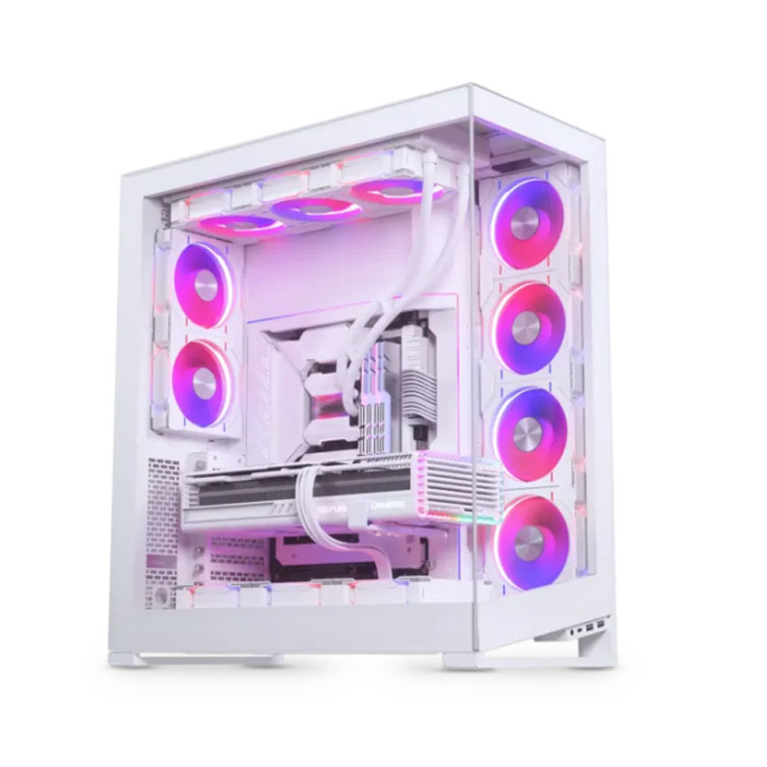 Case Phanteks 523 Series XT Pro Ultra ATX Case, Tempered Glass, 4x M25-140 DRGB Fan, Matte White (EATX, Màu Trắng, 4 Fan)