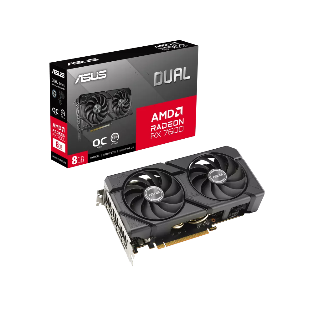 VGA Asus Phoenix Radeon RX 7600 OC 8GB DUAL-RX7600-O8G-EVO