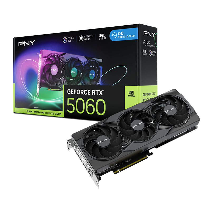 VGA PNY GEFORCE RTX 5060 8GB OC GDDR7 ARGB 3FAN