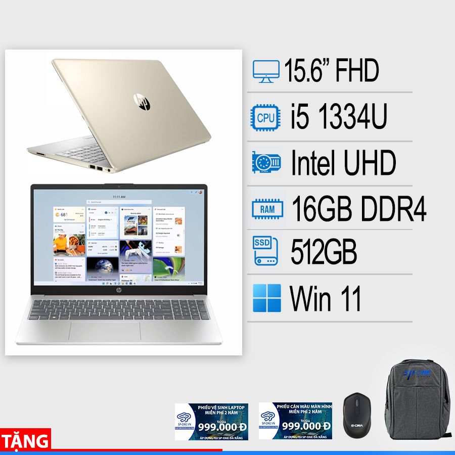 Laptop HP 15-fd0234TU 9Q969PA (i5-1334U | 16GB | 512GB | Intel UHD | 15.6′ FHD | Win 11)