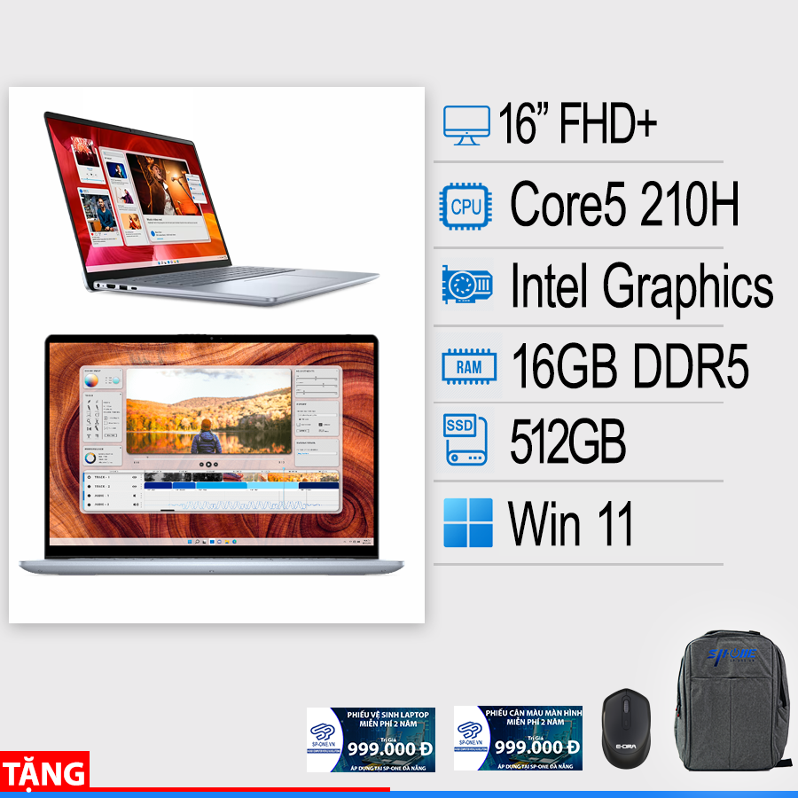 Laptop Dell Insprion 16 Plus 7640F Core 5 210H/ 16G/ 512G/ 16 inch FHD+/ Ice Blue/ NK