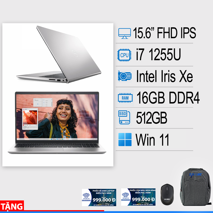 Laptop Dell Inspiron 15 3520 (Intel Core i7-1255U | 16GB | 512GB | 15.6 inch FHD | Bạc)