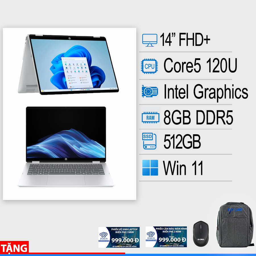 HP OmniBook 5 Flip 2-in-1 14-fp0013dx 2025 | Core 5 120U, 8GB, 512GB, 14” FHD+ Touch