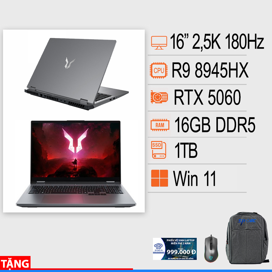 Laptop Lenovo Lecoo Fighter Z7000 2025 (Ryzen 9 8945HX/ RAM 16GB/ SSD 1TB/ RTX 5060/ Màn 16″ 2.5K/ 180Hz/ NK)