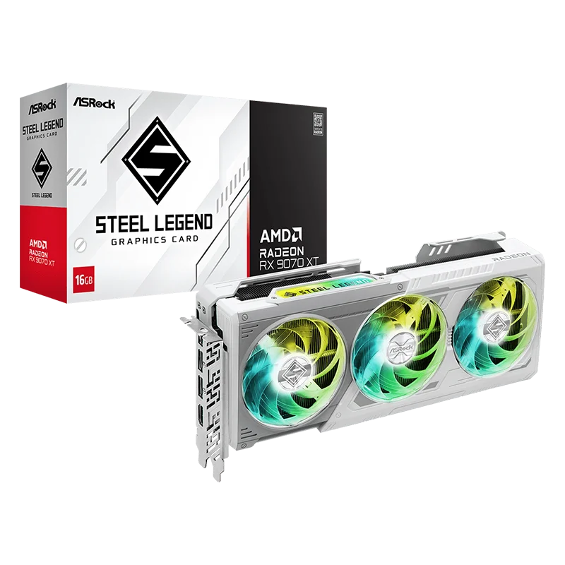 ASRock AMD Radeon RX 9070 XT Steel Legend 16GB