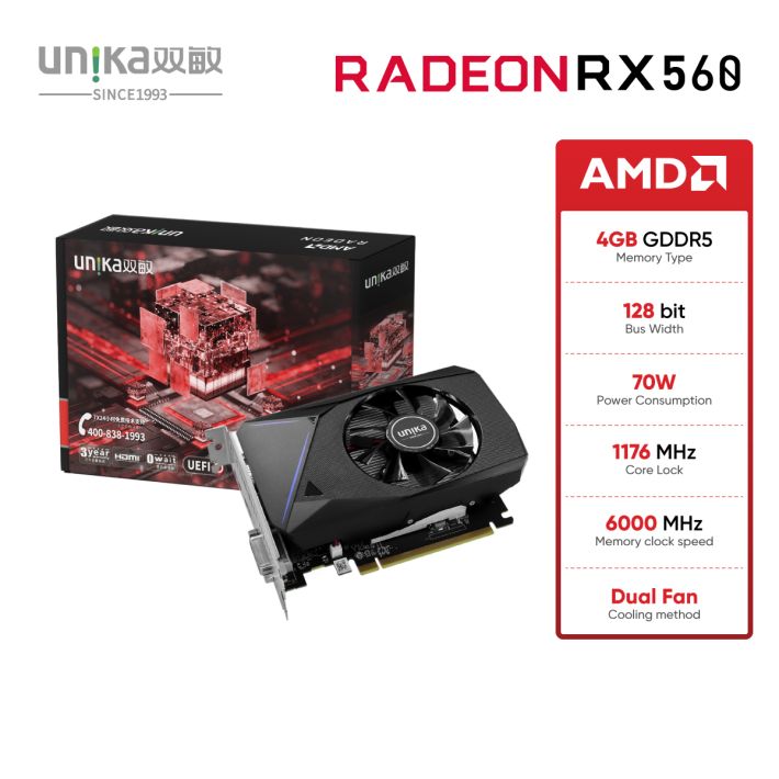 VGA UNIKA RX560-4GB DDR5