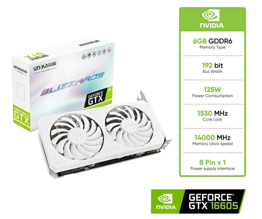 VGA Unika GeForce GTX 1660S Blizzards 6GD6 V2