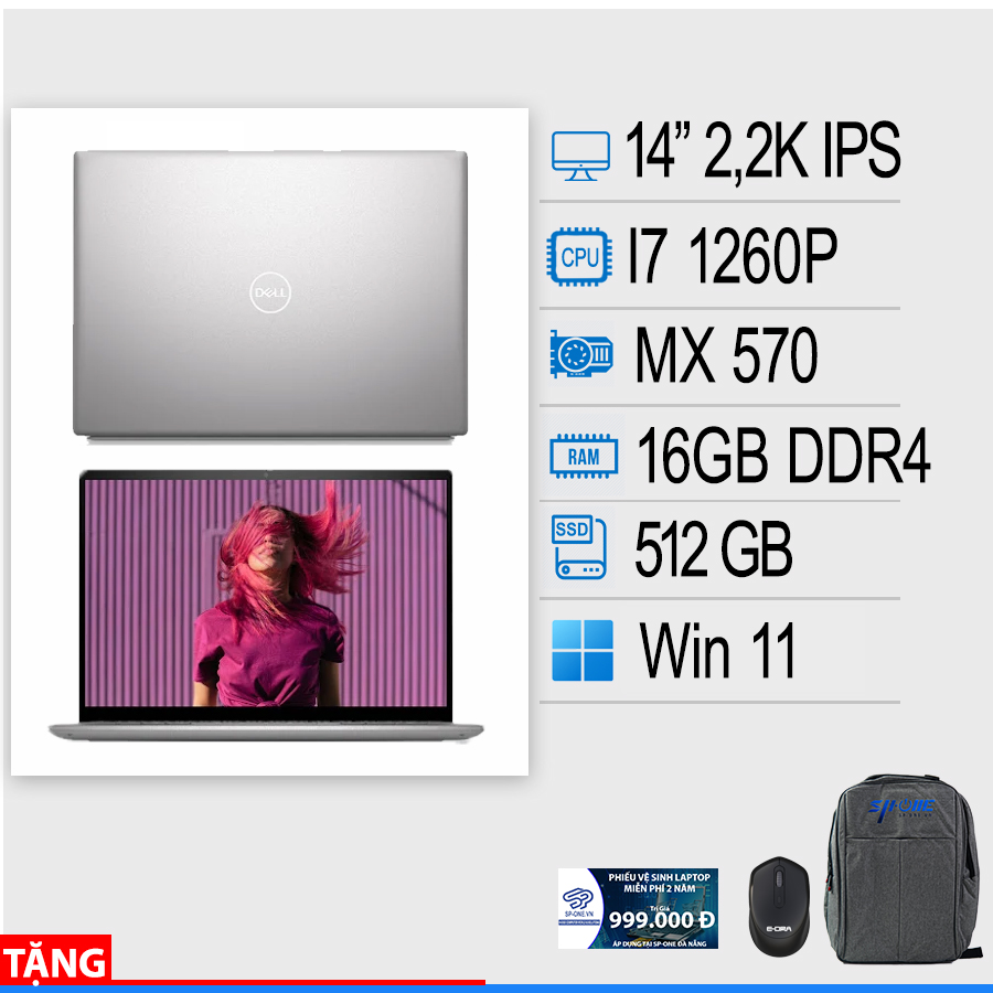 Laptop DELL Inspiron 14 5420 (Core i7-1260P/16GB/512GB/MX570/14inch 2.2K/Bạc)