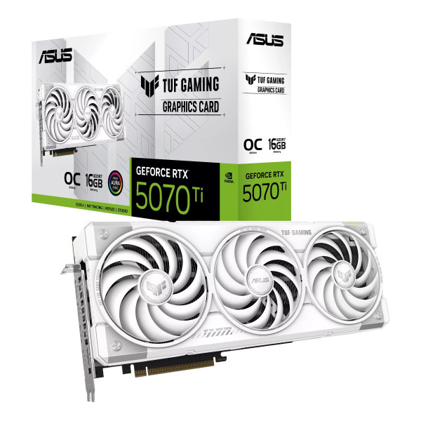VGA ASUS TUF Gaming GeForce RTX 5070 Ti 16GB GDDR7 White OC Edition (TUF-RTX5070Ti-O16G-WHITE-GAMING)