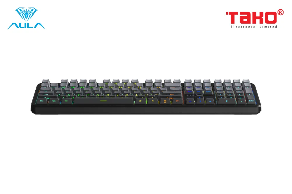 AULA F108 (1264) BÀN PHÍM CƠ GAMING 3 MODE (Phiên bản Xám + đen gradient/ Nimbus V3 switch)