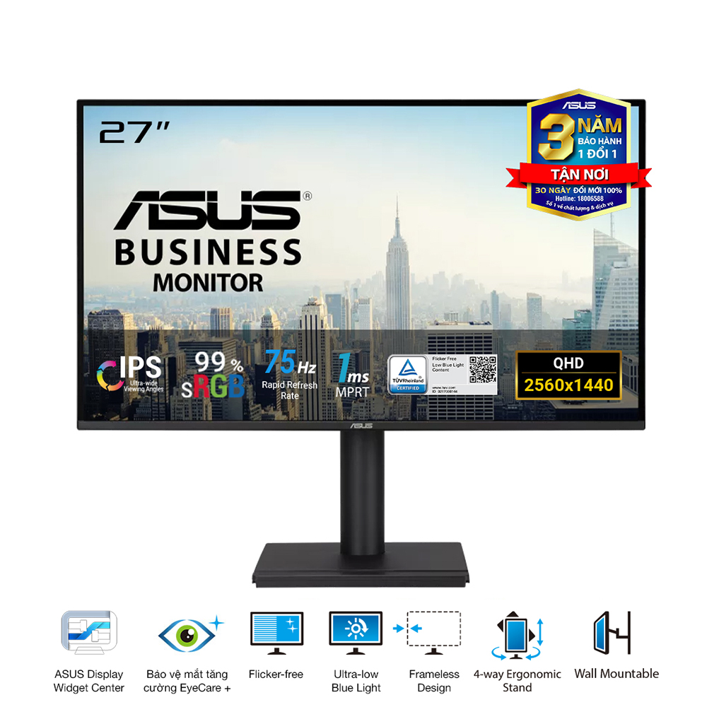 Màn Hình Asus 2K VA27AQSE – Chân Nâng Hạ
