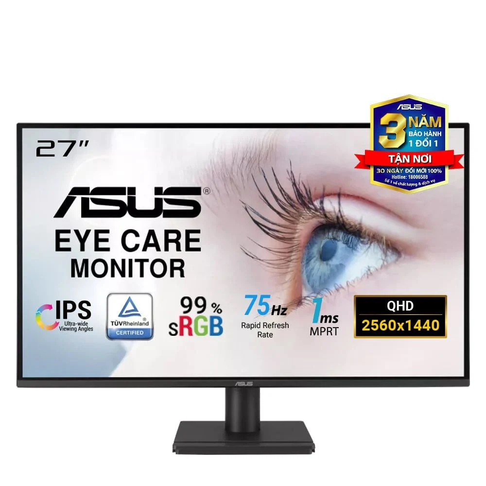 Màn Hình ASUS VA27AQ (27/QHD/75hz/IPS/Speaker)