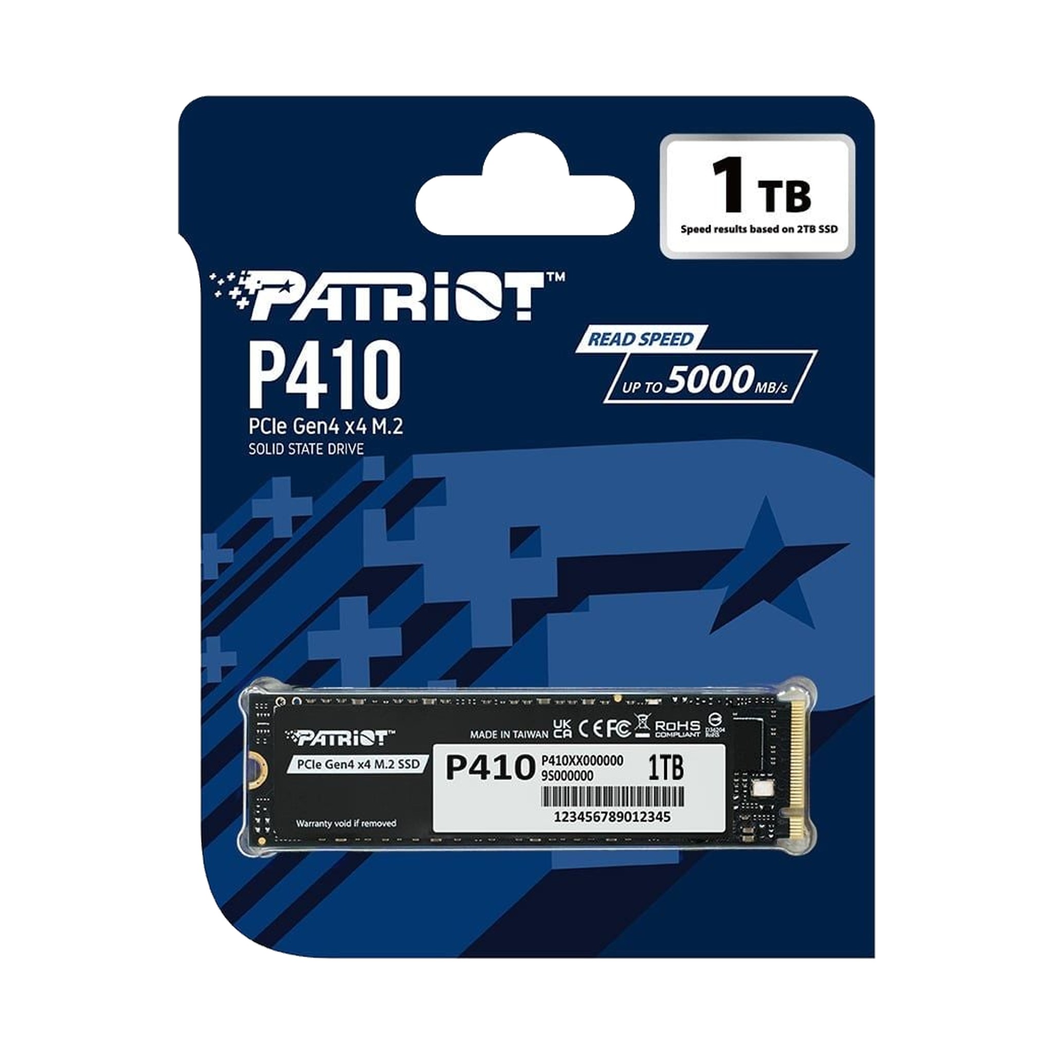 SSD Patriot P410 1TB  PCIe Gen4 x4 NVMe, M.2 2280 (P410P1TBM28H)