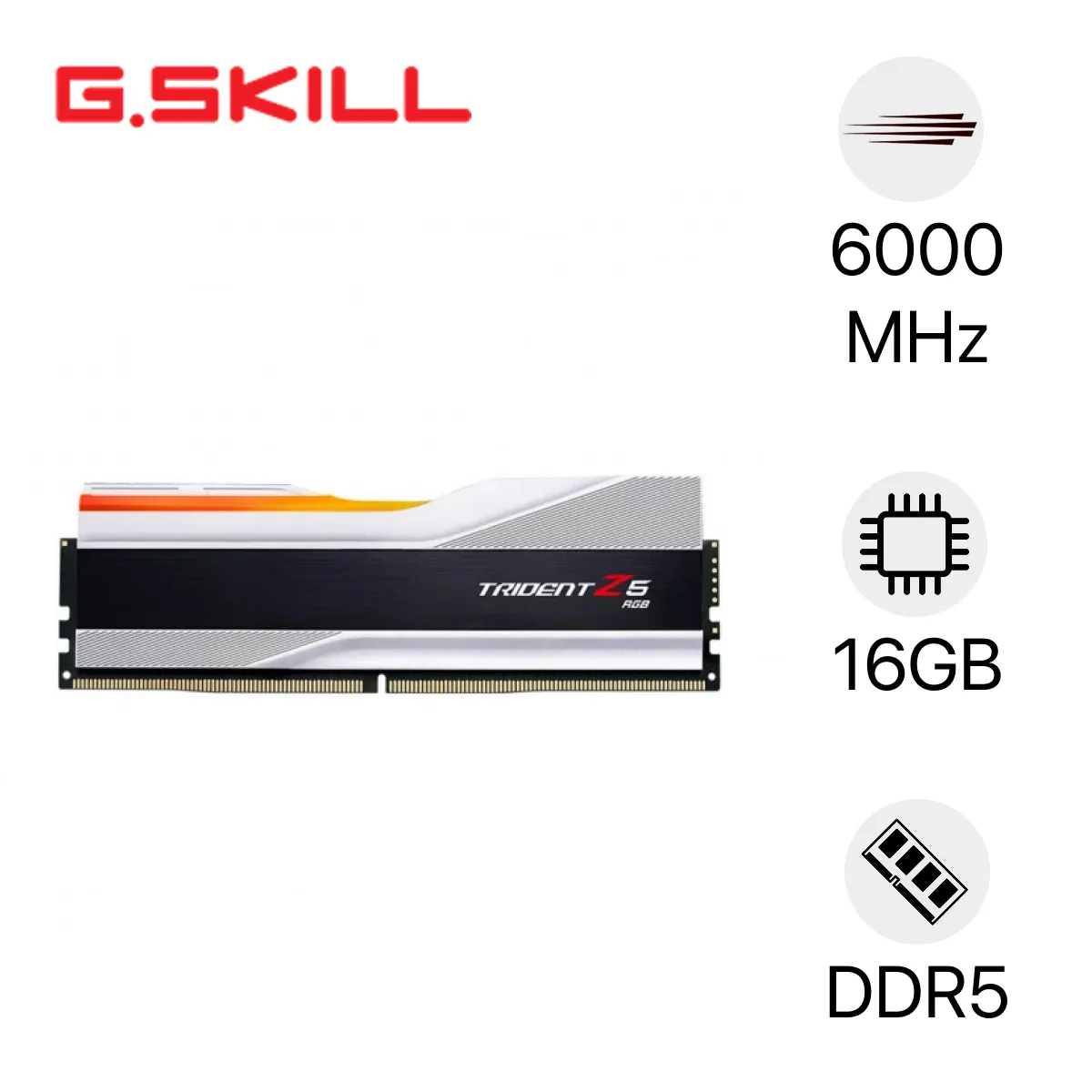 RRam PC G.SKILL Trident Z5 RGB DDR5 16GB 6000MHz (F5-6000J3636F16GX1-TZ5RS)