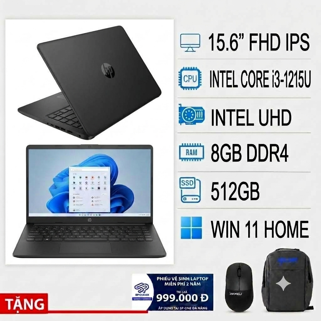Laptop HP 250 G9 ( i3-1215U | 8GB RAM | 512GB SSD | 15.6 FHD | Win11 )