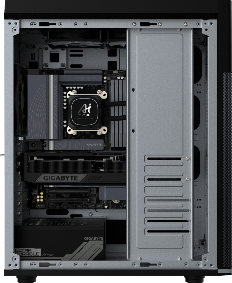 Máy Bộ GIGABYTE AI TOP 100 B850 AT1A9N9-5100 (Ryzen™ 9 9950X | 128GB | 2TB | RTX 5090 | Wifi 7 + BT5.4 | Đen)