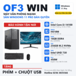 SP- OF3 WIN PC văn phòng Core i3-14100 16GB 256GB sẵn Windows 11 Pro bản quyền, case VSP kèm màn hình Hikvision 22 inch